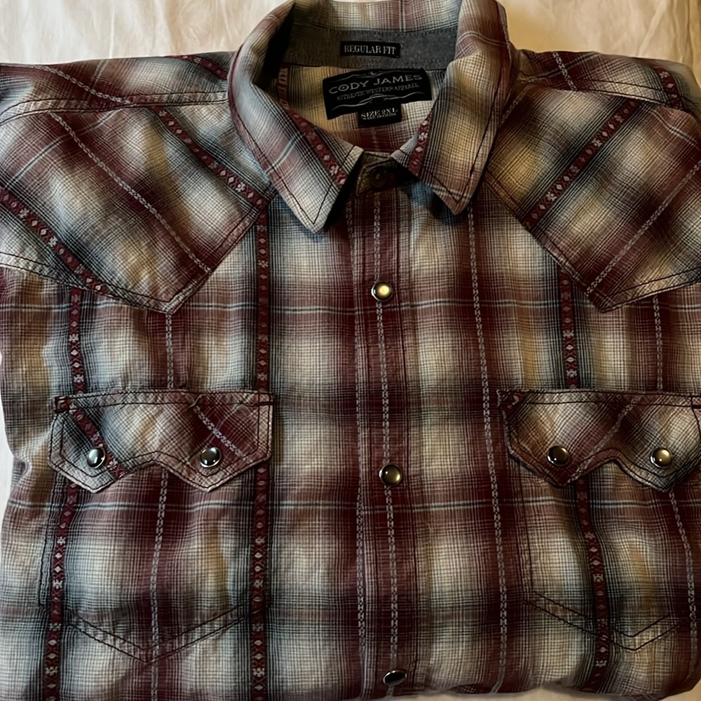 CODY JAMES REGULAR FIT SNAP UP  LONG SLEEVE SHIRT.   SIZE MENS 2XL